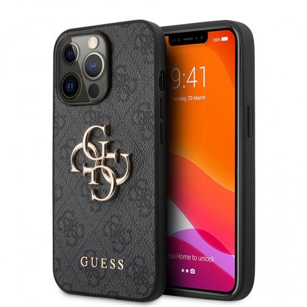 Guess iPhone 13 Pro Big Logo -kuori, harmaa
