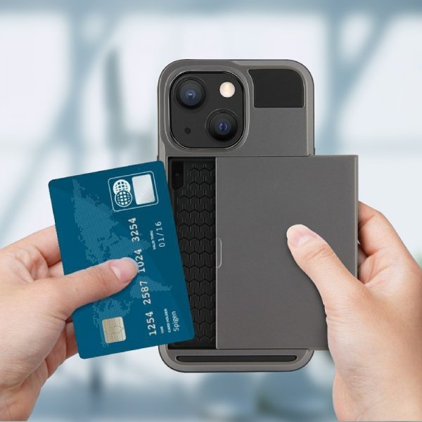 iPhone 13 Pro Kuori Card Slide Musta