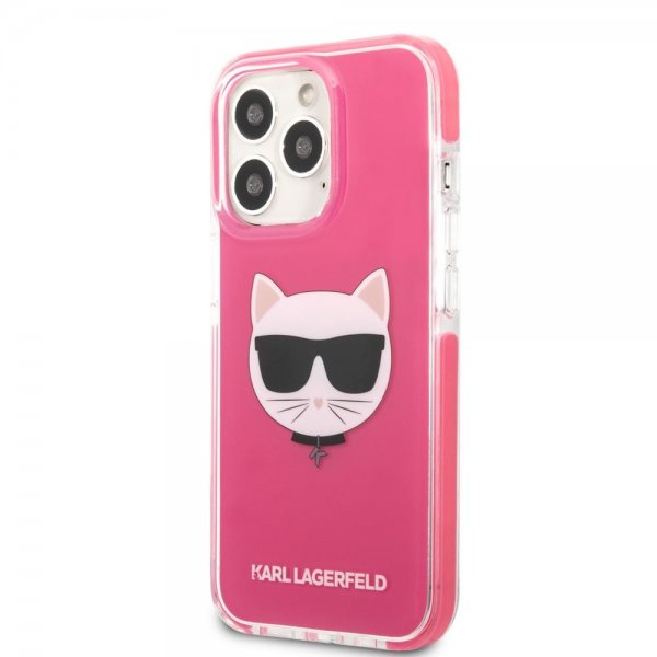 Karl Lagerfeld iPhone 13 Pro -kuori Choupette Fuchsia