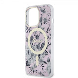 Guess iPhone 13 Pro -suojakuori Flower MagSafe, pinkki