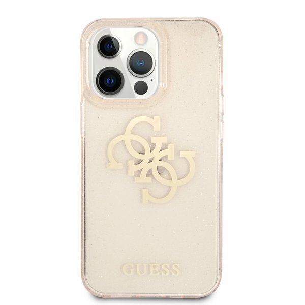 Guess iPhone 13 Pro -suojakuori, kokonaan kimalteleva, kulta
