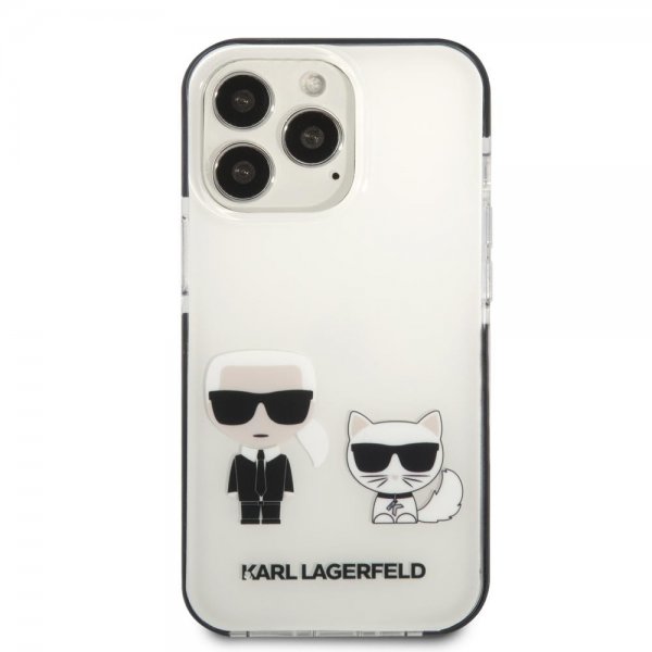 Karl Lagerfeld iPhone 13 Pro Suojakuori Karl & Choupette Valkoinen