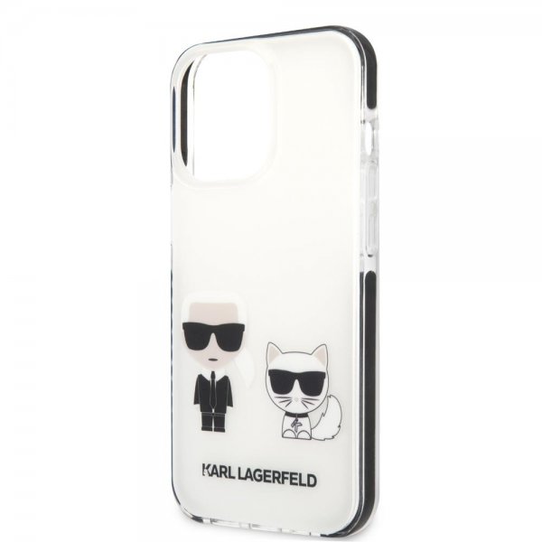 Karl Lagerfeld iPhone 13 Pro Suojakuori Karl & Choupette Valkoinen