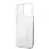 Guess iPhone 13 Pro -suojakuori Liquid Glitter Flower Pattern - violetti