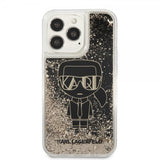 Karl Lagerfeld iPhone 13 Pro Suojakuori Liquid Glitter Gatsby Musta