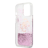 Guess iPhone 13 Pro -suojakuori Liquid Glitter, ruusukulta