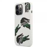 Lacoste iPhone 13 Pro -suojakuori Liquid Silicone Allover Pattern White
