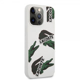 Lacoste iPhone 13 Pro -suojakuori Liquid Silicone Allover Pattern White