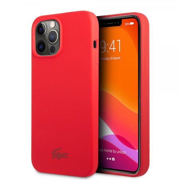 Lacoste iPhone 13 Pro Suojakuori Liquid Silicone Glossy Logo Punainen