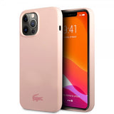 Lacoste iPhone 13 Pro -kuori, Liquid Silicone Glossy Logo, vaaleanpunainen