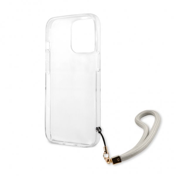 Guess iPhone 13 Pro -suojakuori Marble Design Stripe Harmaa