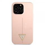 Guess iPhone 13 Pro Suojakuori Metal Triangle Pinkki