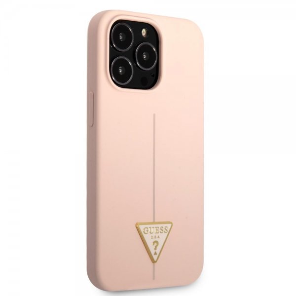 Guess iPhone 13 Pro Suojakuori Metal Triangle Pinkki