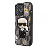 Karl Lagerfeld iPhone 13 Pro kuori, Monogram Iconic Patch, harmaa