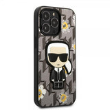 Karl Lagerfeld iPhone 13 Pro kuori, Monogram Iconic Patch, harmaa