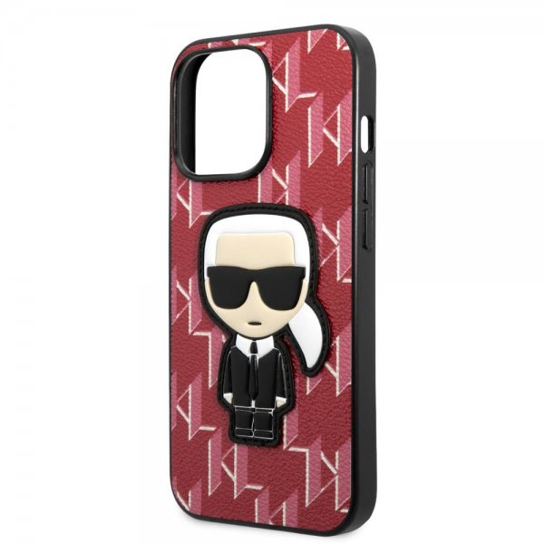Karl Lagerfeld iPhone 13 Pro -kuori Monogram Iconic Patch, punainen