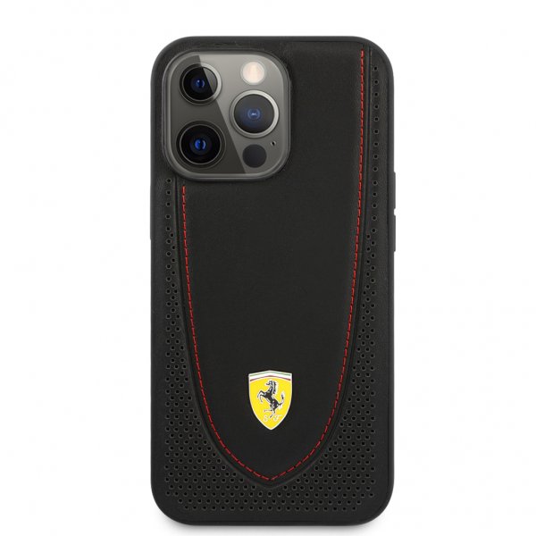 Ferrari iPhone 13 Pro -perforoitu kotelo, musta