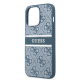 Guess iPhone 13 Pro -suojakuori Printed Stripe Sininen