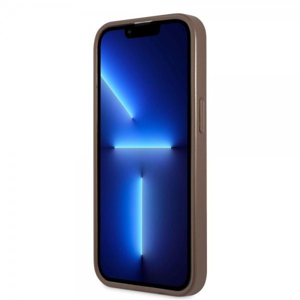 Guess iPhone 13 Pro kuori, Printed Stripe Bottom Brown