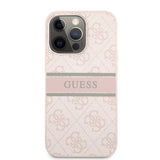 Guess iPhone 13 Pro -suojakuori Printed Stripe, pinkki