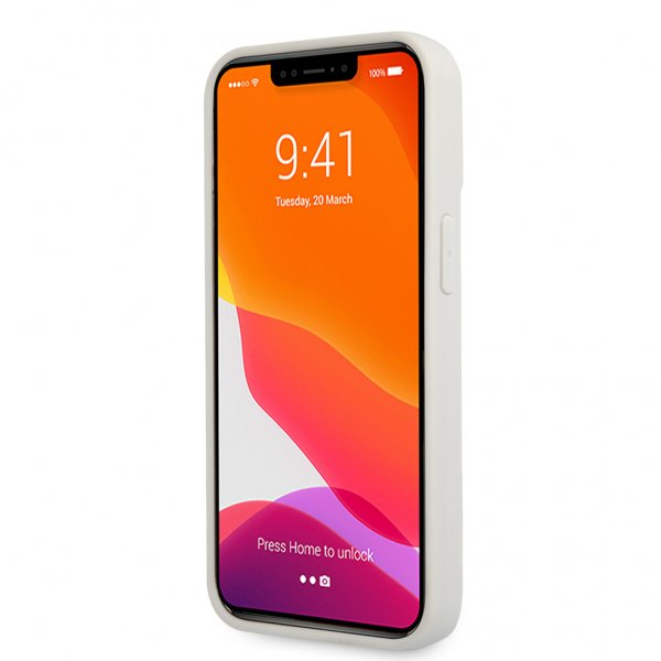 Ferrari iPhone 13 Pro -kuori, aitoa hiilikuitua, metallilogo, hopea