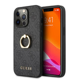 Guess iPhone 13 Pro Suojakuori Sormusjalusta Harmaa