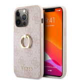 Guess iPhone 13 Pro Suojakuori Ring Stand Pinkki