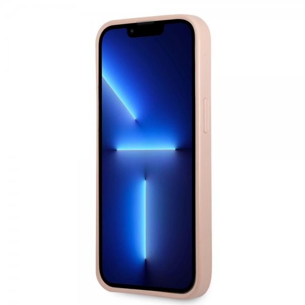 Guess iPhone 13 Pro Saffiano Double Cardslot -kuori, pinkki