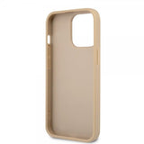 Guess iPhone 13 Pro Saffiano Metal Triangle Beige -suojakuori