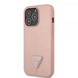 Guess iPhone 13 Pro Saffiano Metal Triangle -kuori ruusukulta