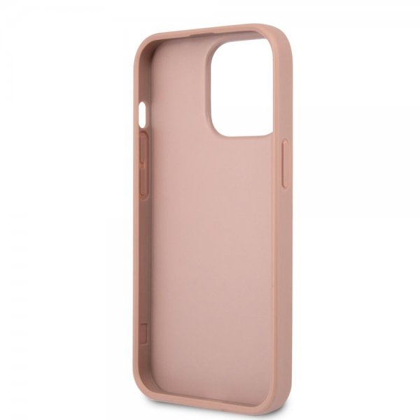 Guess iPhone 13 Pro Saffiano Metal Triangle -kuori ruusukulta
