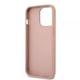 Guess iPhone 13 Pro Saffiano Metal Triangle -kuori ruusukulta