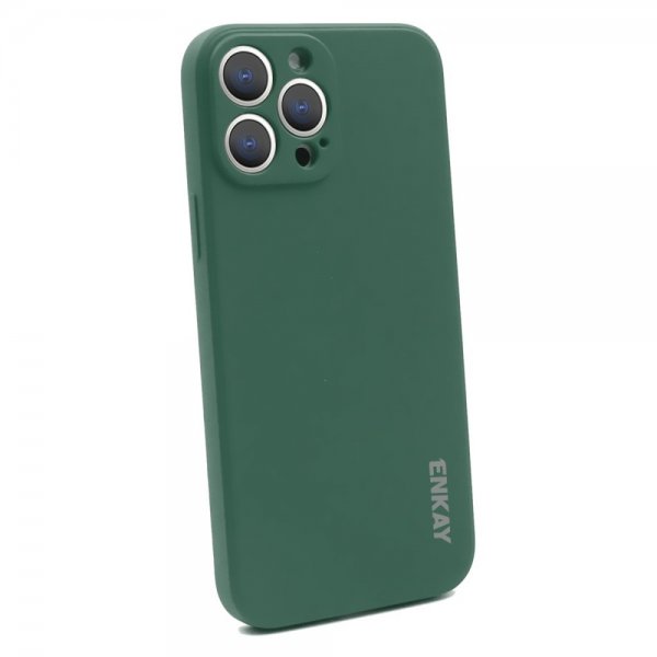 Enkay iPhone 13 Pro Silikonikuori Tummanvihreä