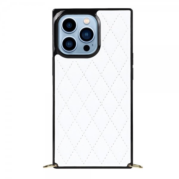 iPhone 13 Pro Square Strap -suojakuori, valkoinen