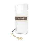Guess iPhone 13 Pro Suojakuori Stripe Charm Ruskea
