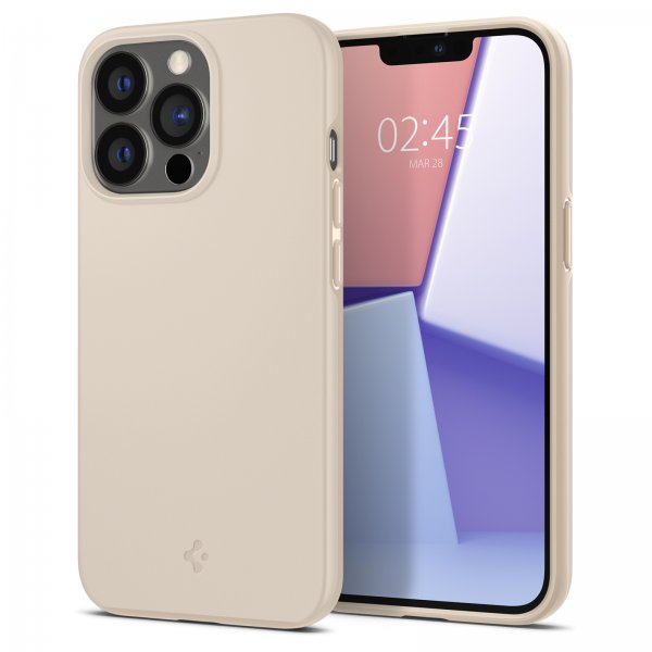 Spigen iPhone 13 Pro -suojakuori Thin Fit, hiekansävyinen beige