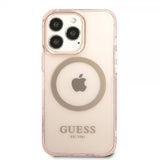 Guess iPhone 13 Pro -läpinäkyvä MagSafe-kuori, pinkki