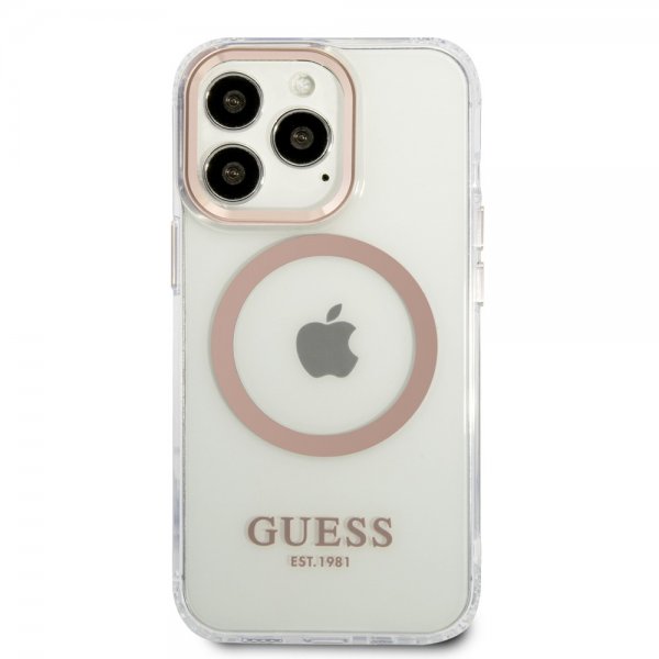 Guess iPhone 13 Pro -läpinäkyvä MagSafe-suojakuori, kulta