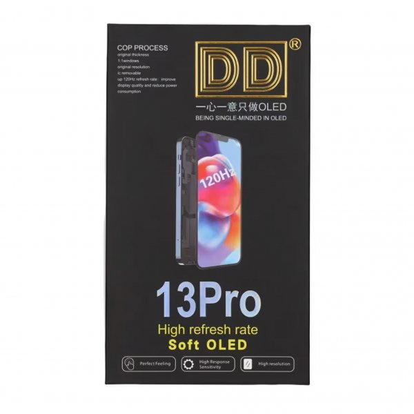 iPhone 13 Pro Soft OLED -näyttö, korkea laatu, musta (DD-merkki)