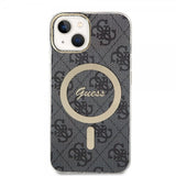 Guess iPhone 13 Kuori 4G Pattern MagSafe Musta