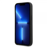 Guess iPhone 13 Kuori Double Cardslot Metal Triangle Musta