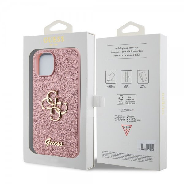 Guess iPhone 13 Kuori Fixed Glitter Ruusukulta
