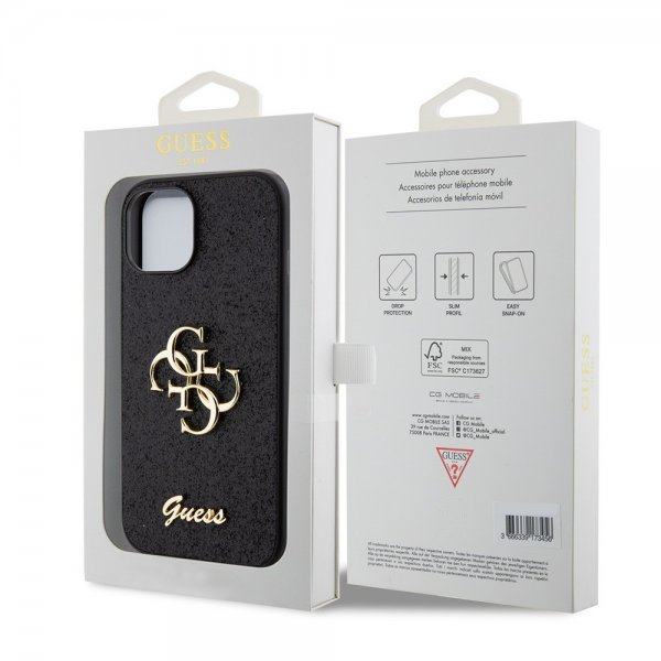 Guess iPhone 13 Kuori Fixed Glitter Musta