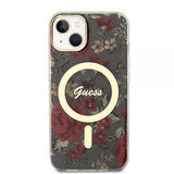 Guess iPhone 13 Kuori Flower MagSafe Khaki