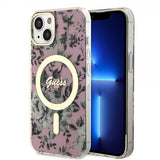 Guess iPhone 13 Kuori Flower MagSafe Ruusu