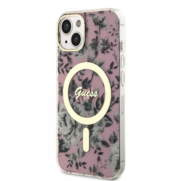 Guess iPhone 13 Kuori Flower MagSafe Ruusu