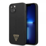 Guess iPhone 13 Kuori Metal Triangle Musta
