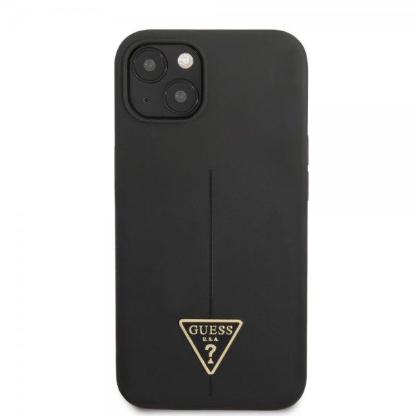 Guess iPhone 13 Kuori Metal Triangle Musta