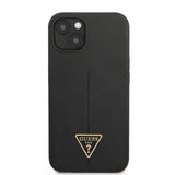Guess iPhone 13 Kuori Metal Triangle Musta