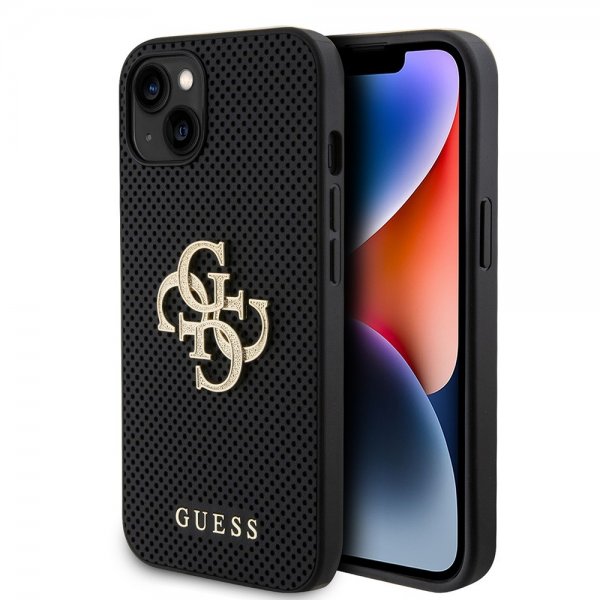 Guess iPhone 13 Kuori Perforated Glitter Musta